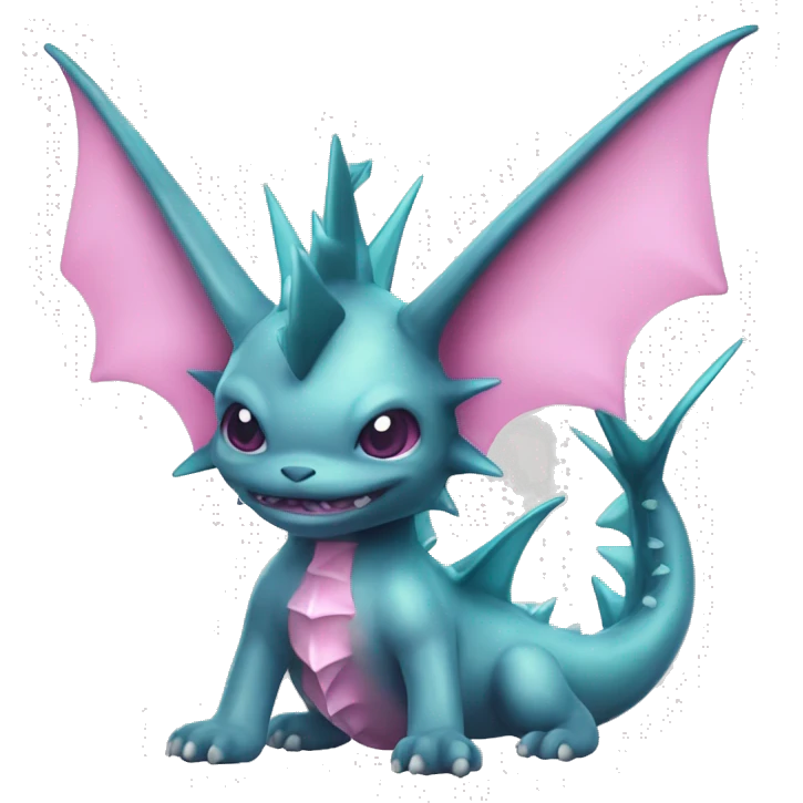 Pink Edgy Vaporeon dragon With Fins and spikes full body emoji