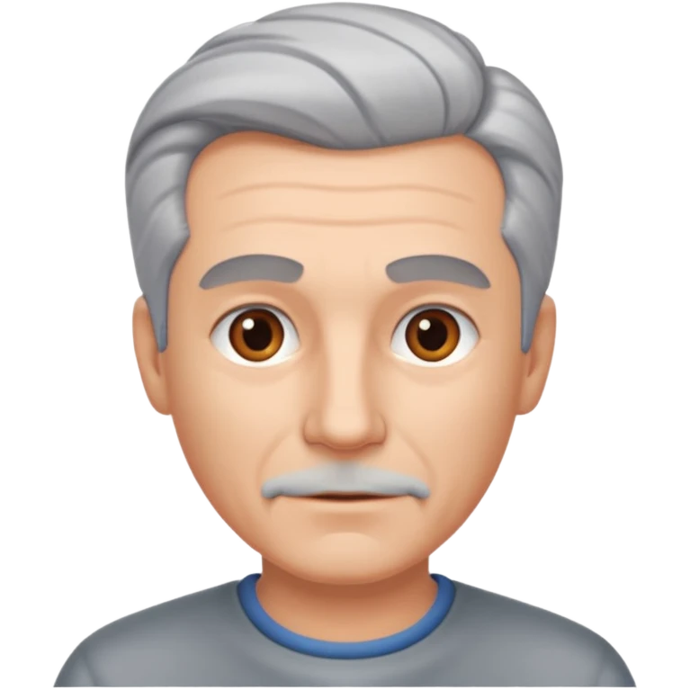 a gray-haired man with a clean-shaven face. Her hair was combed back emoji