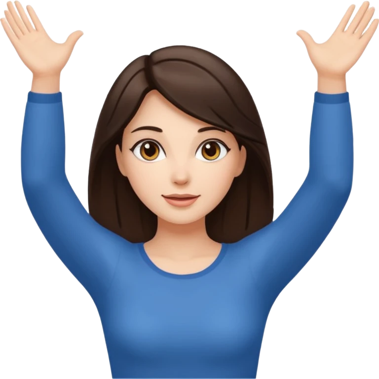 Stunning brunette with arms outstretched emoji