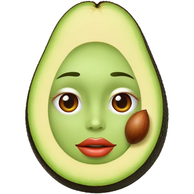 Avocado with a big lips emoji