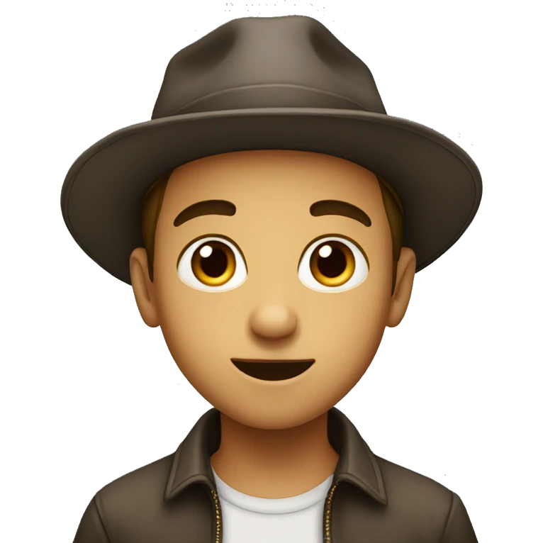 boy in hat looking at viewer emoji