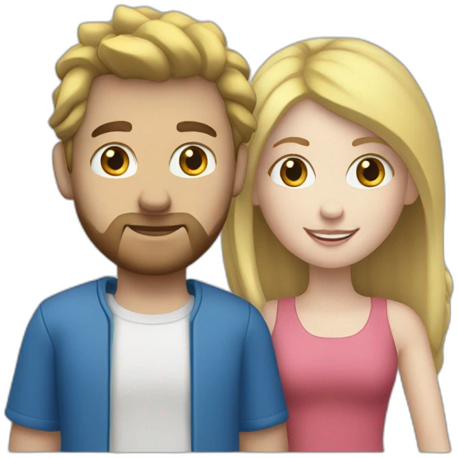 White Girl and white guy on a blue MT09 emoji