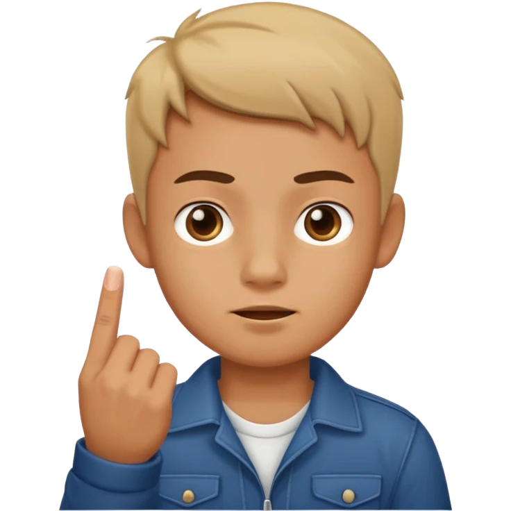 Boy with middle finger  emoji