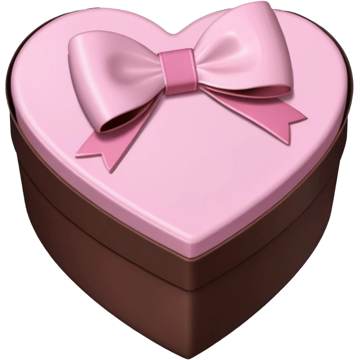 pale pink heart box, pale pink bow, filled with chocolates inside emoji