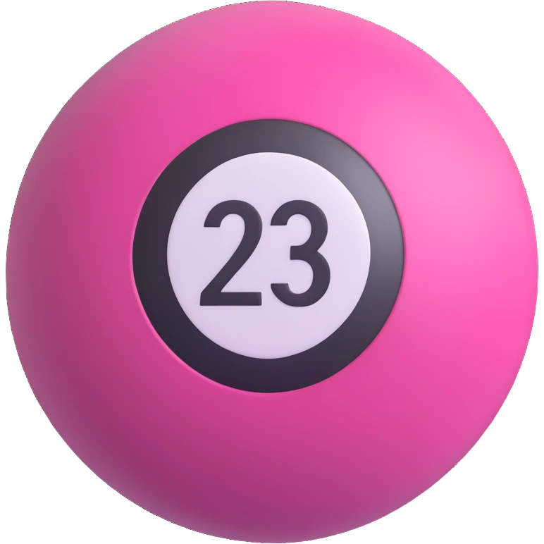 pink billiard ball with the number 23 inside a white circle emoji