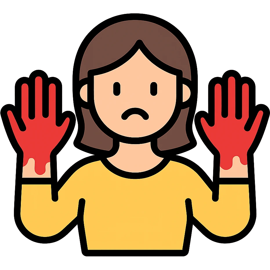 woman with blood on her hands colored icon emoji