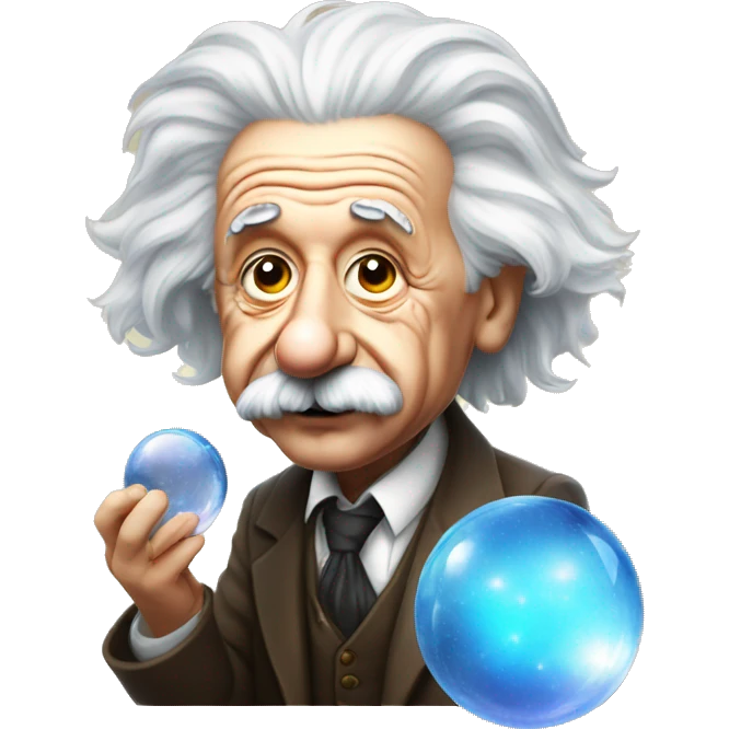 Albert Einstein with crystal ball emoji