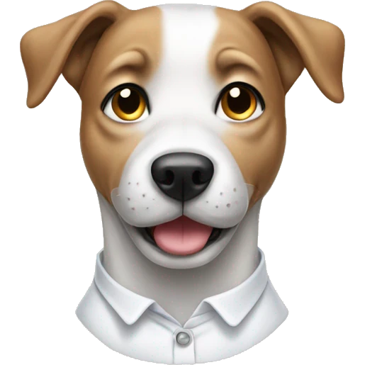 dog with wearing a white shirt emoji