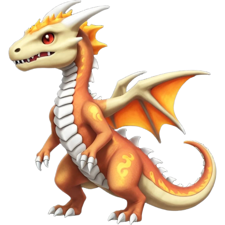 Shiny Fiery Volcanic Cubone-Salandit-Marowak-Duskull-dragon emoji