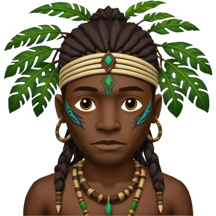 a tribal man in jungle emoji