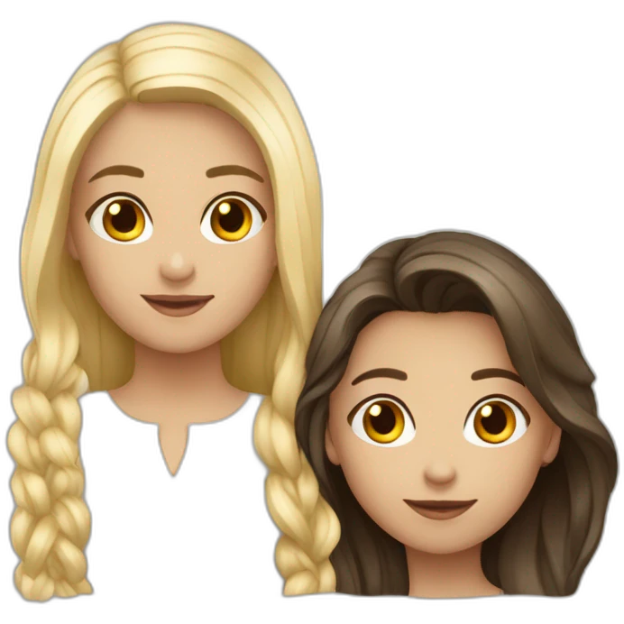 two friends girls Armenian and white Romanian emoji