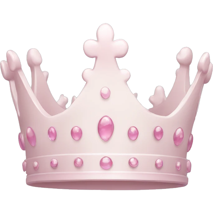 White and pastel pink crown emoji