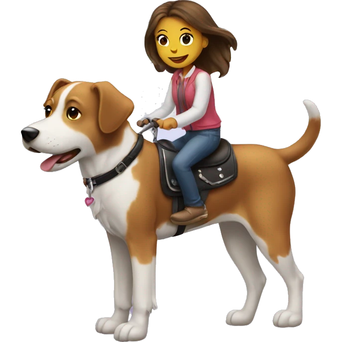 Two girl riding a dog emoji