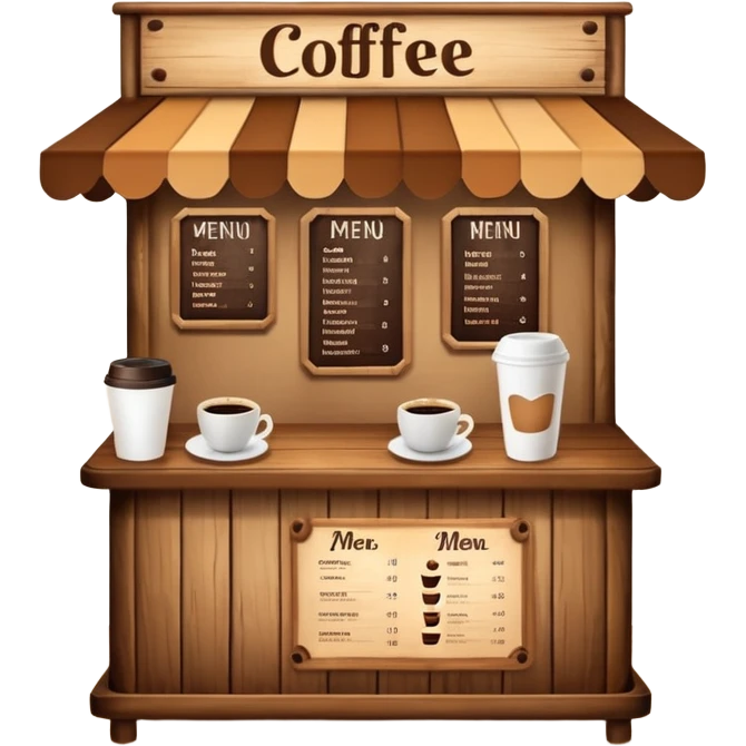 Coffee pop up stand booth emoji