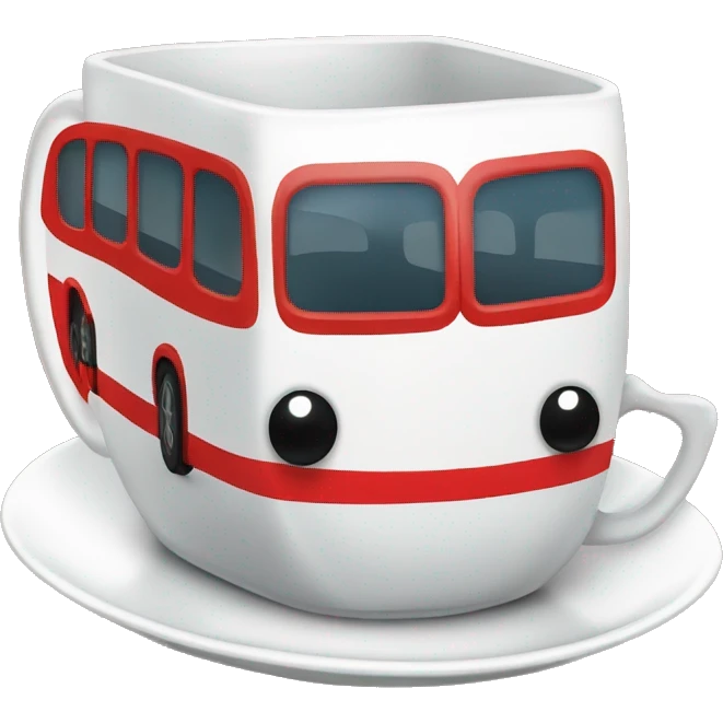 Double decker bus in a teacup emoji