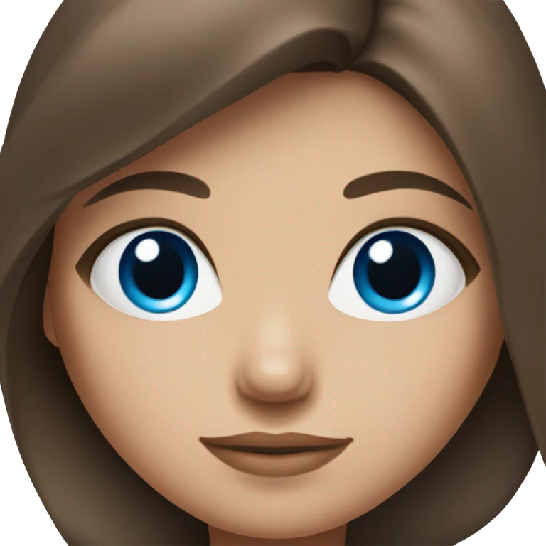 girl with brunette hair and blue eyes emoji