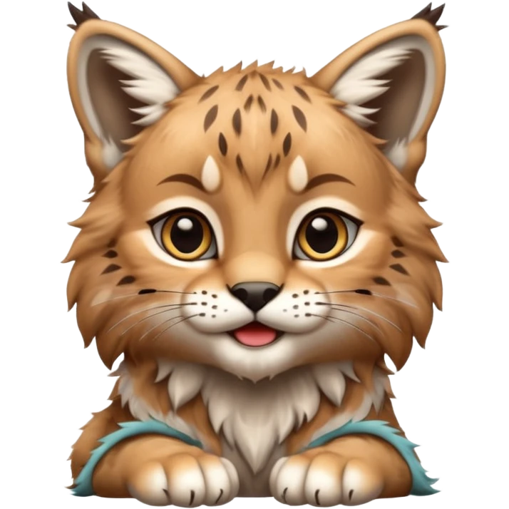A high-resolution photo-realistic digital illustration of a baby lynx, chest upward A high-resolution, photo-realistic digital illustration of a majestic young Eurasian lynx, shown from the shoulder upwards with lynx markings, zoomed out showing half body  emoji