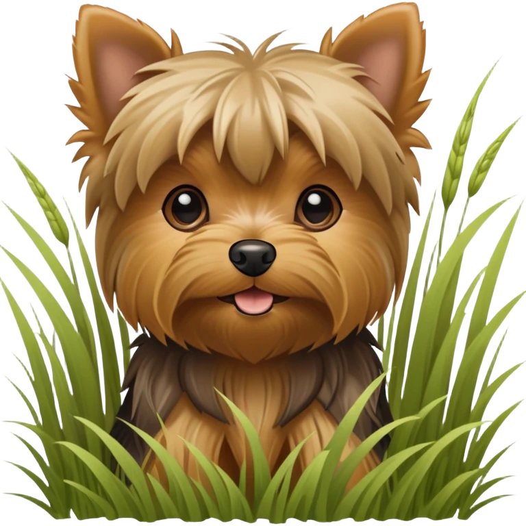 Yorkie in grass emoji