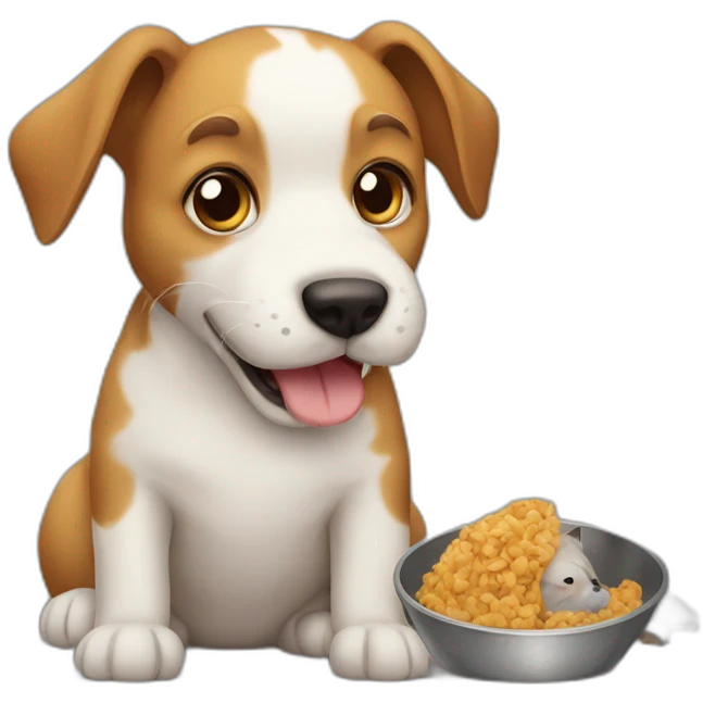 Dog eat a cat emoji