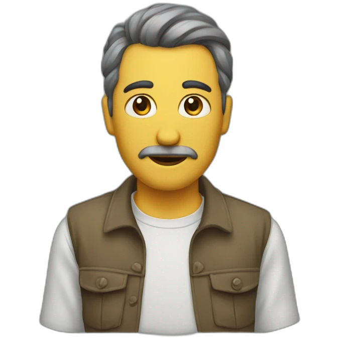 Front avec un bouton au milieu du front emoji