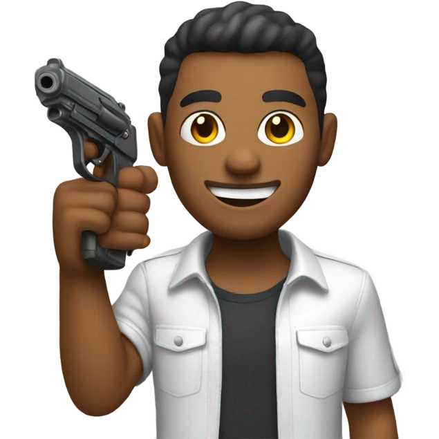 Guy holding toy gun emoji