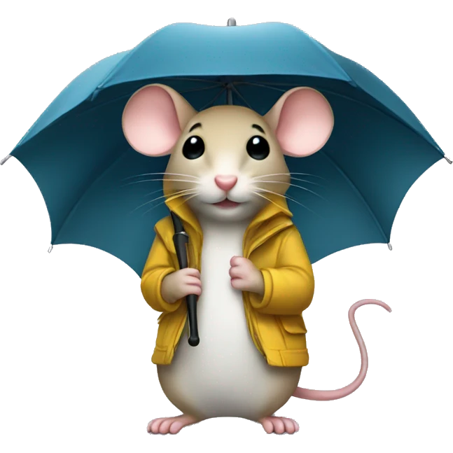 a mouse with an umbrella emoji
