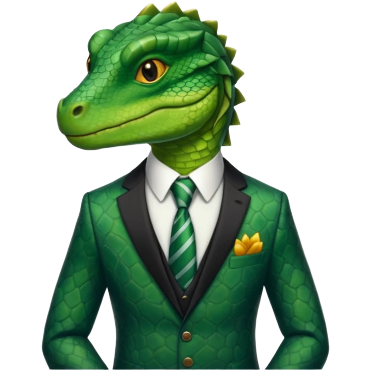 reptile with tie & suit emoji