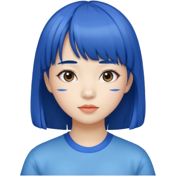 asian girl with bluebang emoji