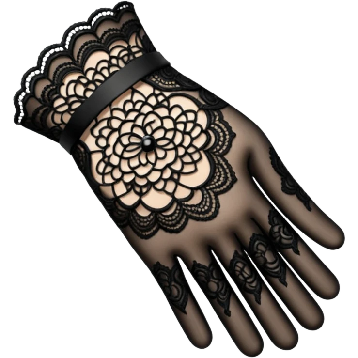 Black lace glove emoji