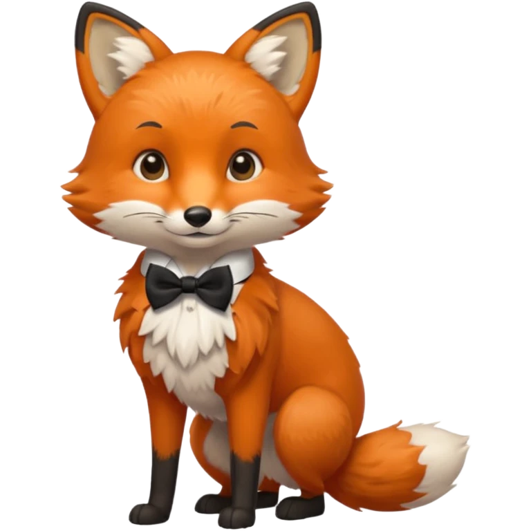 red fox wearing bow ties emoji