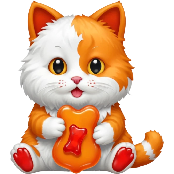 Cute cate eating a bear emoji