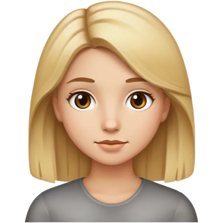 girl with blonde and brown mixed hair, iOS style emoji emoji