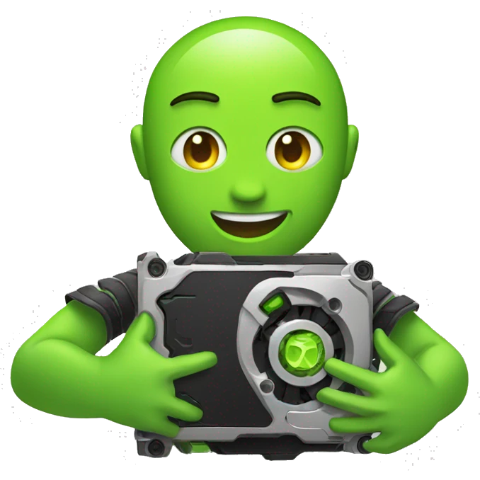 friendly emoji hugging an NVIDIA H100 gpu emoji