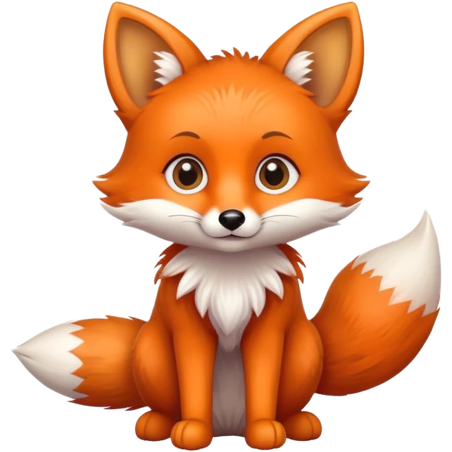 Cute baby fox with big eyes and fluffy tail emoji