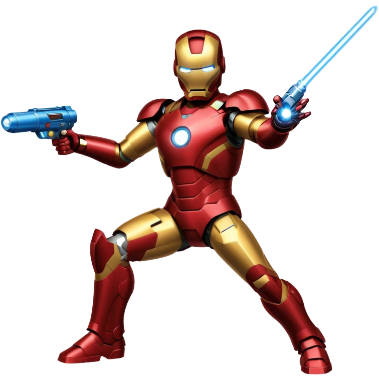Iron man shooting a laser upside down  emoji