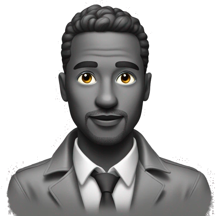 stylish man in grayscale portrait emoji