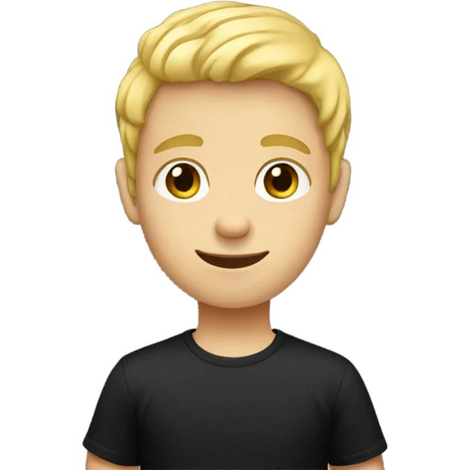 blonde boy in black shirt emoji