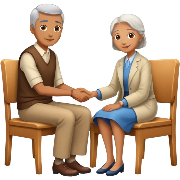 person offering a seat to an elder, kind and friendly emoji