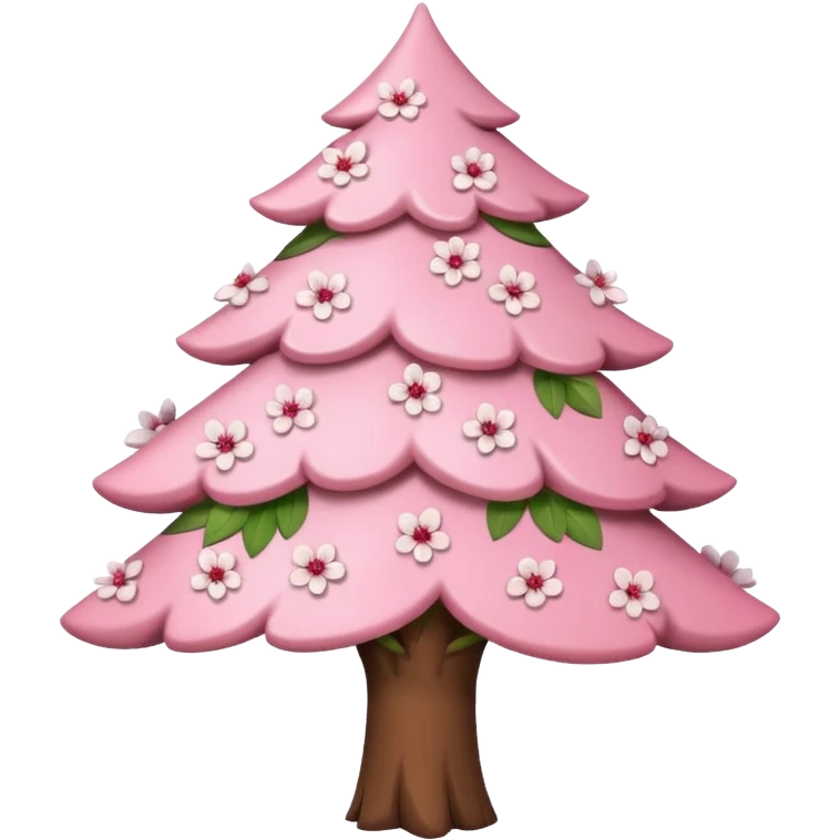 sapin avec fleurs de cerisier emoji