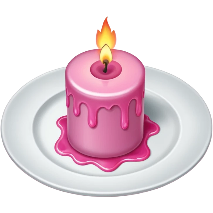 A drawing of a flaming pink candle that could be used at a romantic dinner table. The camera is a Bird's-Eye View angle. emoji