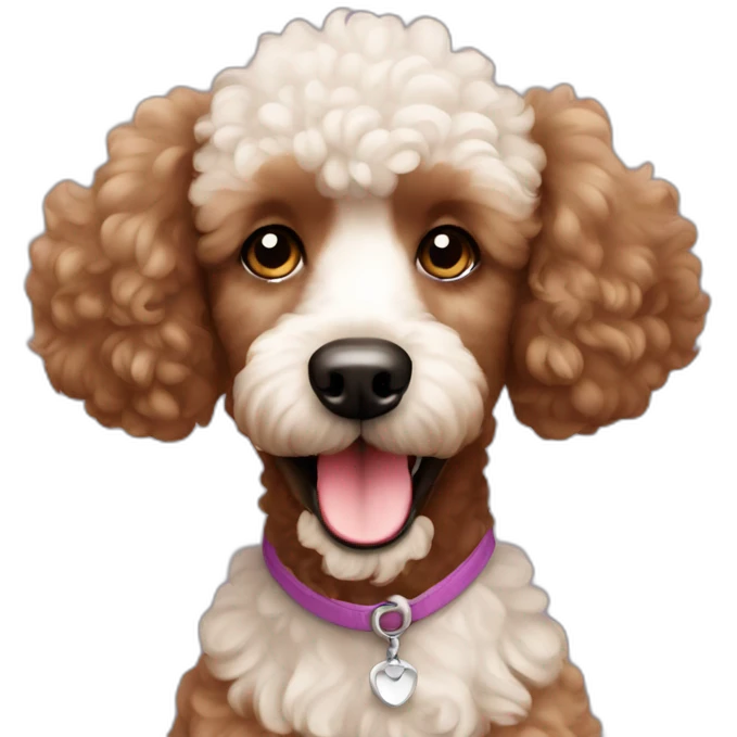 happy cutie brown poodle emoji