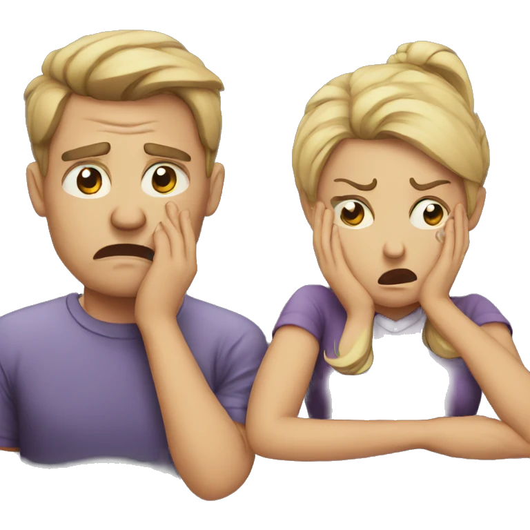 angry couple crying emoji