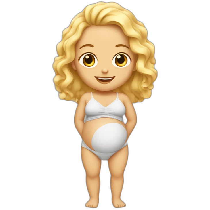 adorable pregnant blond full body women with beach-wave-hair emoji