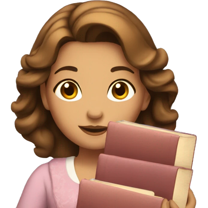 belle holding books emoji
