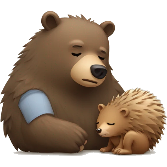 Tired bear and hedgehog emoji