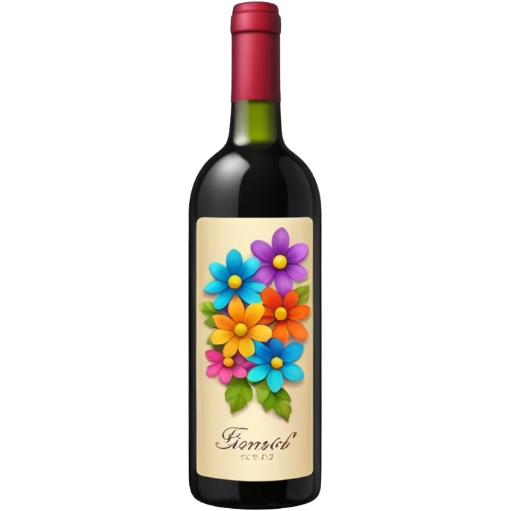 a flower decoration on a wine bottle emoji