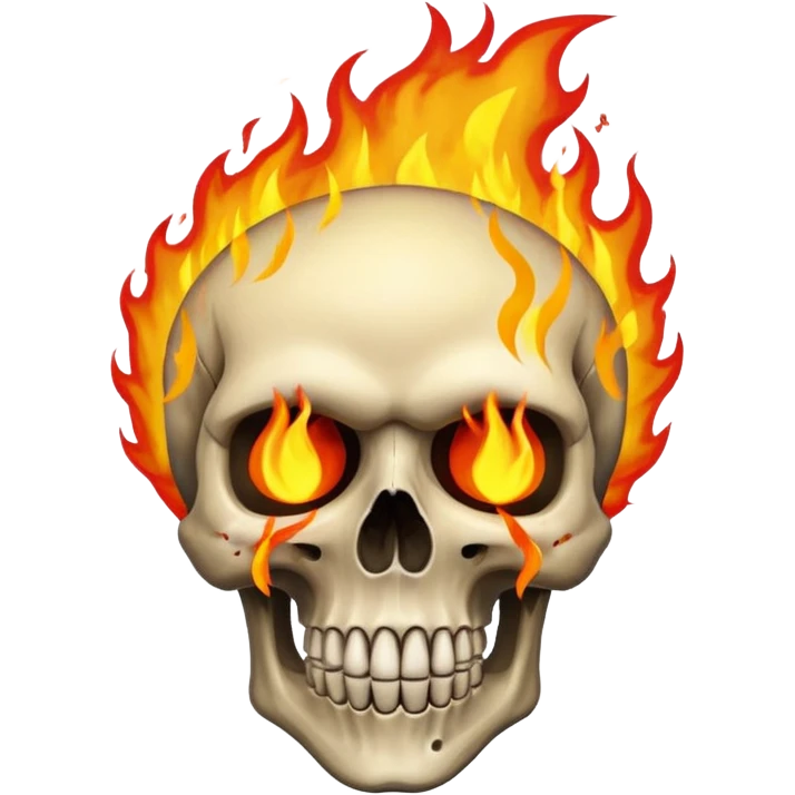 A skull burning with fire emoji