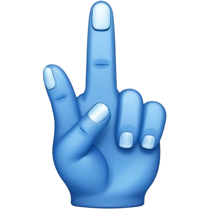 Blue middle finger emoji