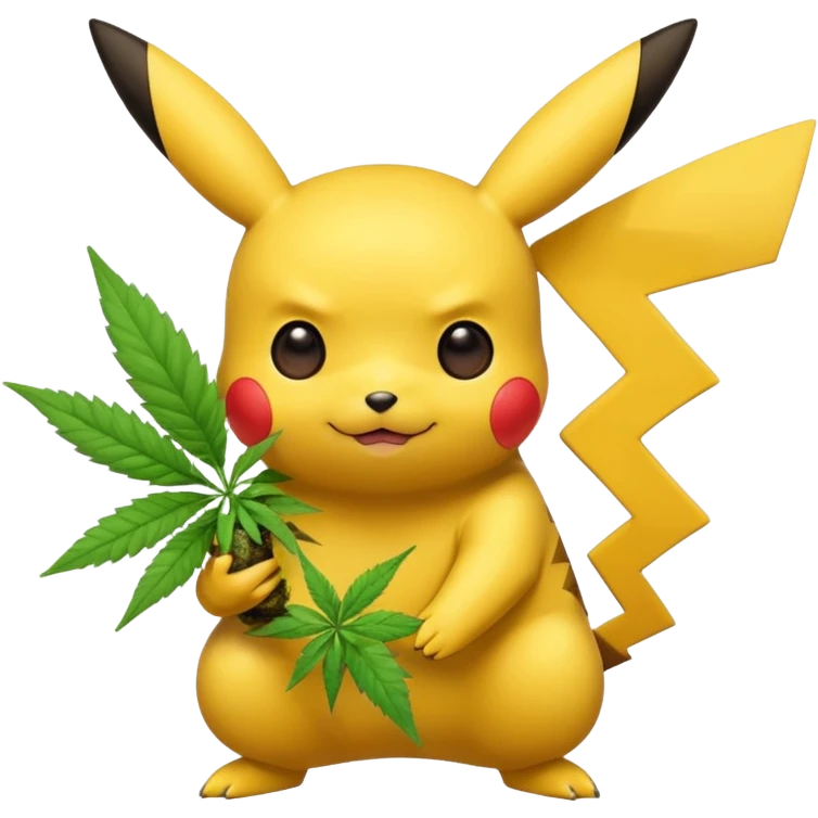 Pikachu and weed emoji