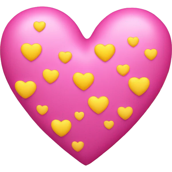 Pink heart with small yellow hearts around it  emoji